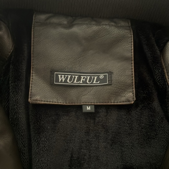 Brand New WULFUL Men's Vintage Stand Collar Leather Jacket Motorcycle PU Jacket - Picture 3 of 8